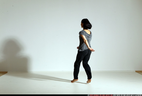 Woman Young Athletic White Moving poses Casual Dance