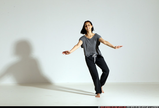 Woman Young Athletic White Moving poses Casual Dance