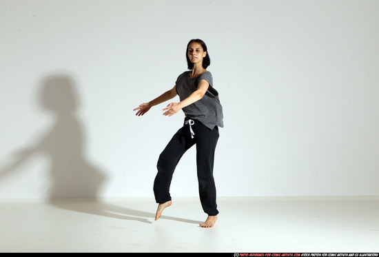 Woman Young Athletic White Moving poses Casual Dance