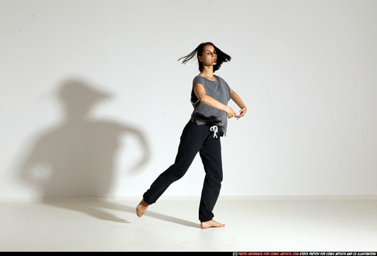 Woman Young Athletic White Moving poses Casual Dance