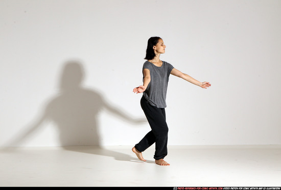 Woman Young Athletic White Moving poses Casual Dance