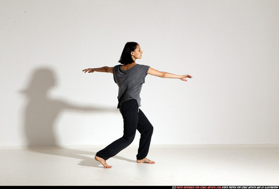 Woman Young Athletic White Moving poses Casual Dance