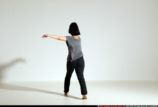 Woman Young Athletic White Moving poses Casual Dance