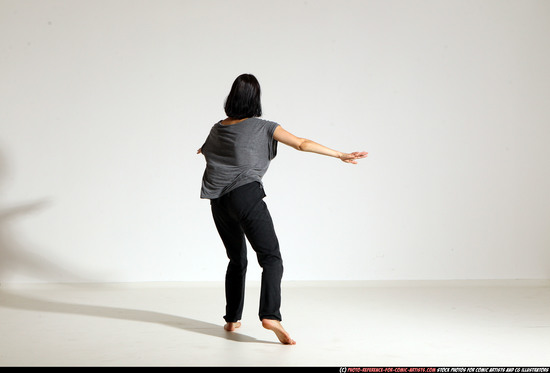 Woman Young Athletic White Moving poses Casual Dance