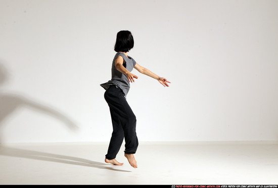 Woman Young Athletic White Moving poses Casual Dance