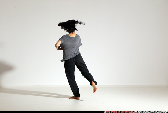 Woman Young Athletic White Moving poses Casual Dance