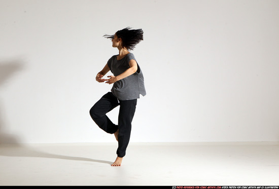 Woman Young Athletic White Moving poses Casual Dance