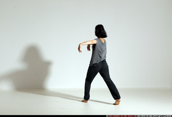 Woman Young Athletic White Moving poses Casual Dance