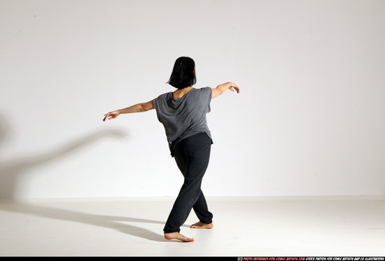 Woman Young Athletic White Moving poses Casual Dance