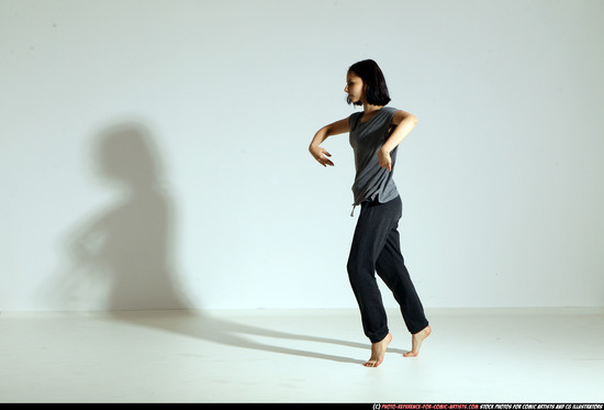 Woman Young Athletic White Moving poses Casual Dance