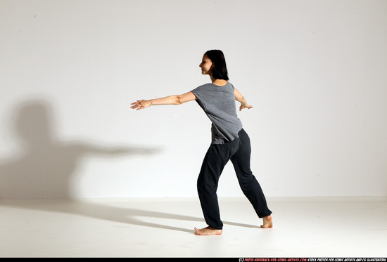 Woman Young Athletic White Moving poses Casual Dance