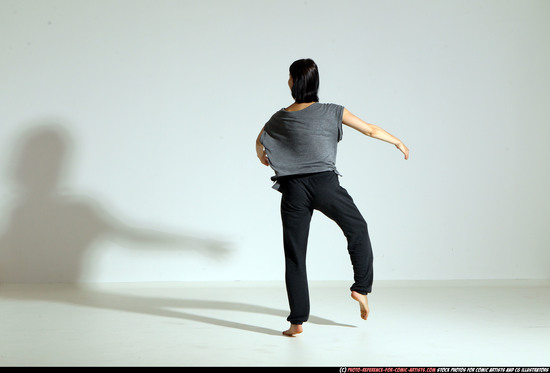 Woman Young Athletic White Moving poses Casual Dance