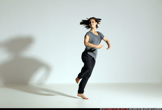 Woman Young Athletic White Moving poses Casual Dance