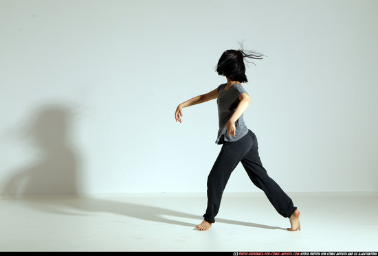 Woman Young Athletic White Moving poses Casual Dance