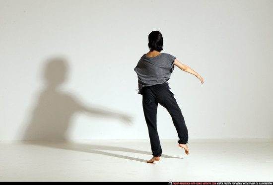 Woman Young Athletic White Moving poses Casual Dance