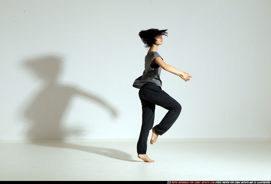 Woman Young Athletic White Moving poses Casual Dance