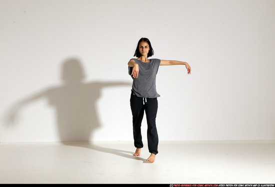 Woman Young Athletic White Moving poses Casual Dance