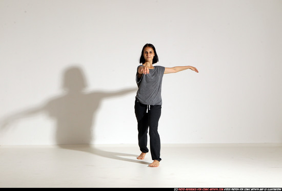 Woman Young Athletic White Moving poses Casual Dance