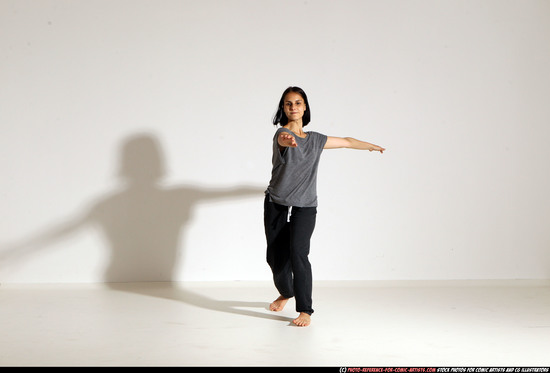 Woman Young Athletic White Moving poses Casual Dance