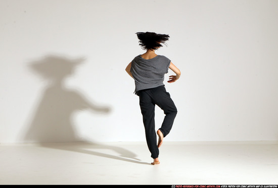 Woman Young Athletic White Moving poses Casual Dance