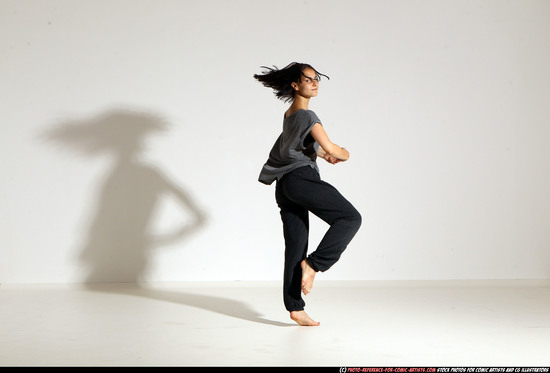 Woman Young Athletic White Moving poses Casual Dance