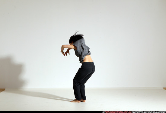 Woman Young Athletic White Moving poses Casual Dance