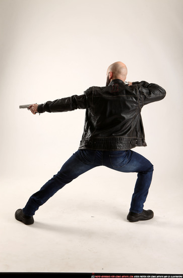 Man Adult Athletic White Fighting with gun Standing poses Casual