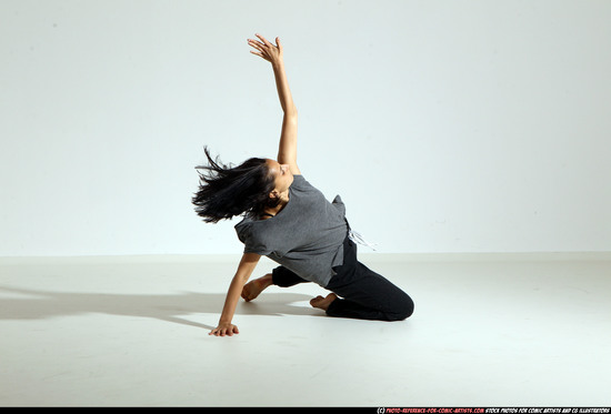 Woman Young Athletic White Moving poses Casual Dance