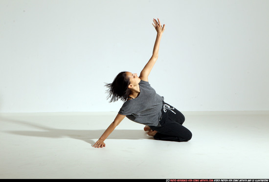 Woman Young Athletic White Moving poses Casual Dance