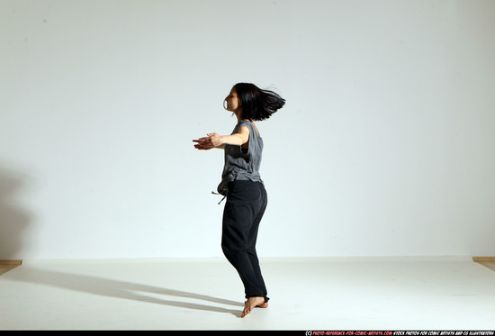 Woman Young Athletic White Moving poses Casual Dance