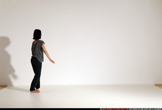 Woman Young Athletic White Moving poses Casual Dance