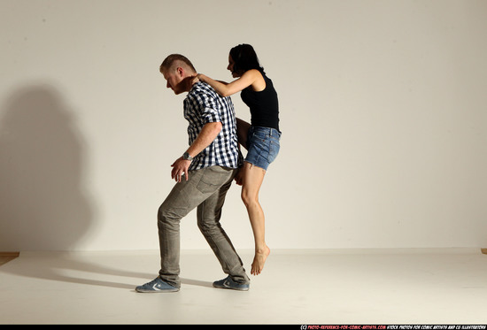 Man & Woman Adult Athletic White Neutral Moving poses Casual