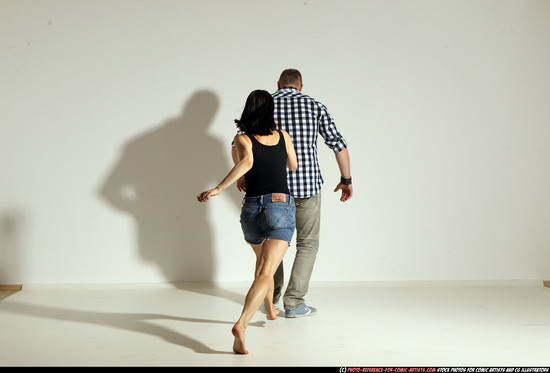 Man & Woman Adult Athletic White Neutral Moving poses Casual