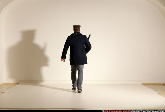 Man Adult Muscular White Moving poses Army Fighting with shotgun