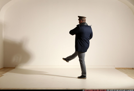 Man Adult Muscular White Moving poses Army Fighting with shotgun