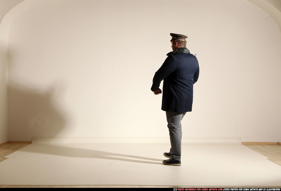 Man Adult Muscular White Moving poses Army Fighting with shotgun