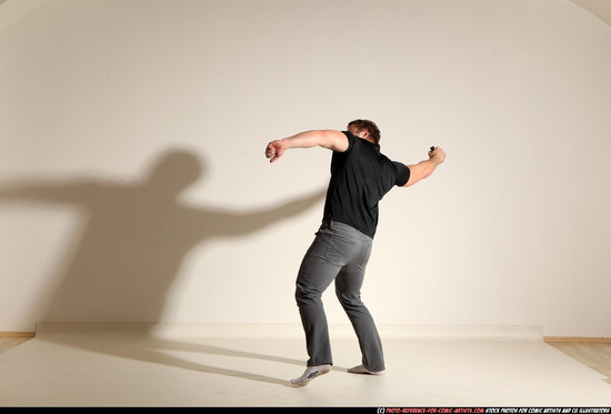 Man Adult Muscular White Throwing Moving poses Casual
