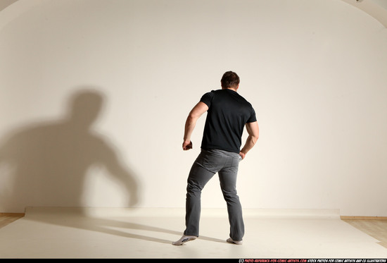 Man Adult Muscular White Throwing Moving poses Casual