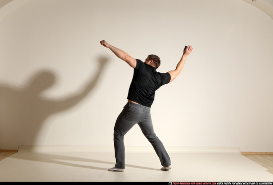 Man Adult Muscular White Throwing Moving poses Casual