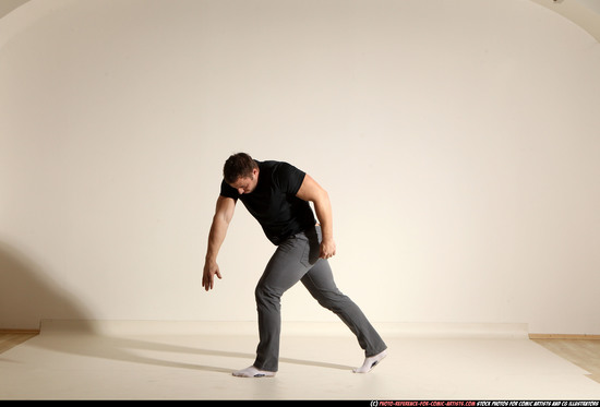 Man Adult Muscular White Throwing Moving poses Casual