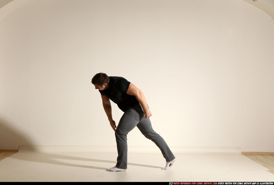 Man Adult Muscular White Throwing Moving poses Casual