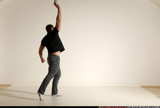 Man Adult Muscular White Throwing Moving poses Casual