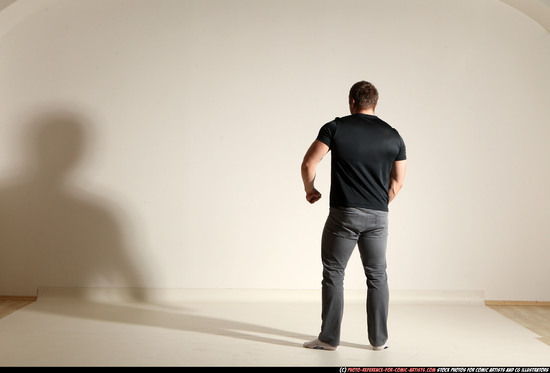 Man Adult Muscular White Throwing Moving poses Casual