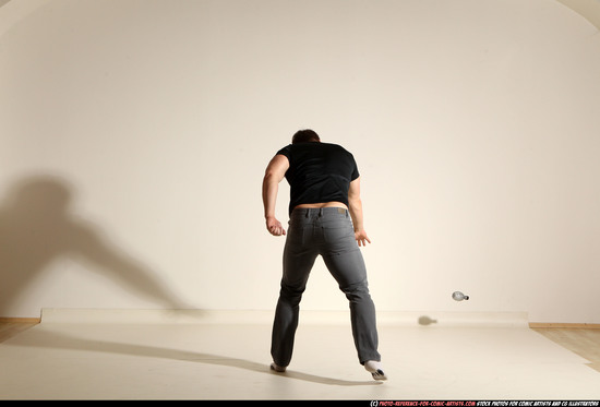 Man Adult Muscular White Throwing Moving poses Casual