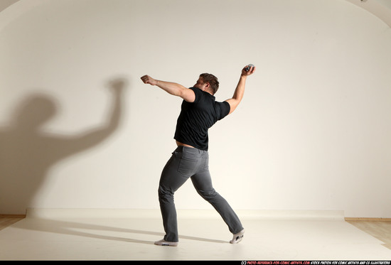 Man Adult Muscular White Throwing Moving poses Casual