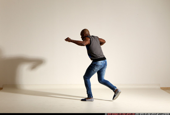 Man Adult Athletic Black Moving poses Casual Dance