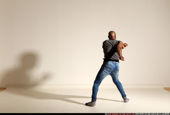 Man Adult Athletic Black Moving poses Casual Dance