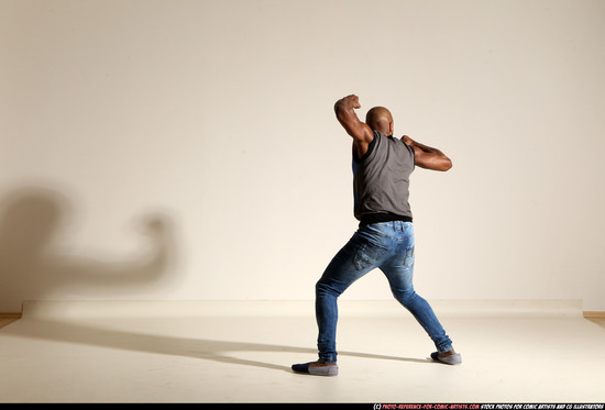 Man Adult Athletic Black Moving poses Casual Dance