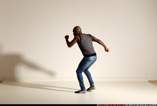 Man Adult Athletic Black Moving poses Casual Dance