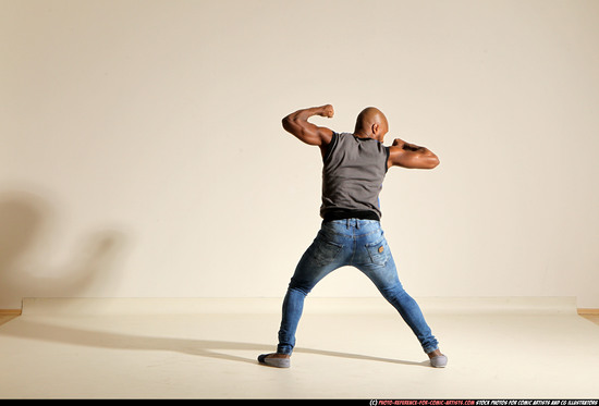 Man Adult Athletic Black Moving poses Casual Dance